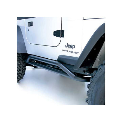 RUGGED RIDGE RRC ROCKER GUARDS, TEXTURED BLACK, 87-06 JEEP WRANGLER/UNLIMITED 11504.11