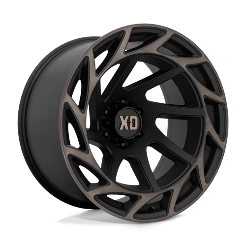 XD XD860 ONSLAUGHT Satin Black W/ Bronze Tint wheel on a white background showcasing rugged design.