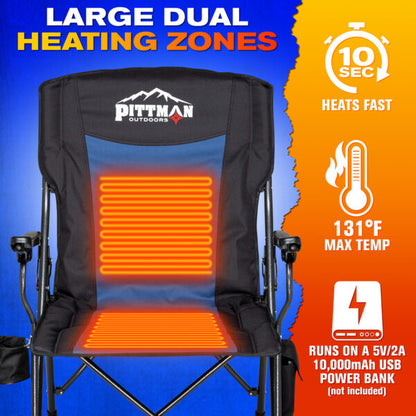 AIRBEDZ PITTMAN OUTDOORS PORTABLE HEATED CAMPING CHAIR PPI-HEAT_CHR