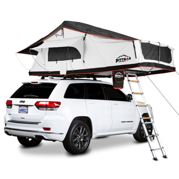 AIRBEDZ SOFTSHELL ROOFTOP TENT MAX1.9 WHITE/BLACK W/ORANGE TRIM PPI-TNT_MAX1.9WBO_BO