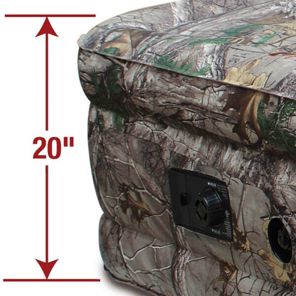 AIRBEDZ QN REALTREE CAMO FABRIC XTREME 20IN W/BUILT-IN ELEC AIR PUMP, PREM FABRIC INDOOR AIR MAT PPI-CMO_XTREME20