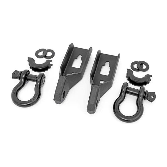 Rough Country W/ Standard D-Ring & Rubber Isolators Tow Hook Brackets I RS158