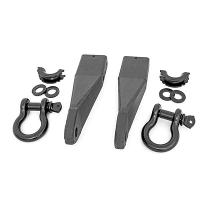 Rough Country W/ Standard D-Ring & Rubber Isolators Tow Hook Brackets I RS159