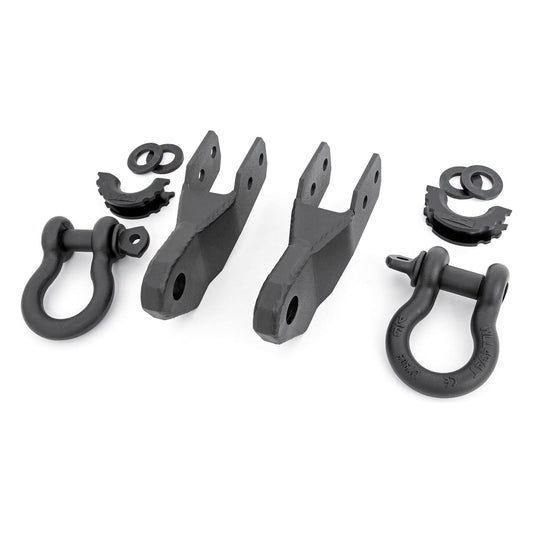 Rough Country W/ Standard D-Ring & Rubber Isolators Tow Hook to Shackle Bracket I RS167