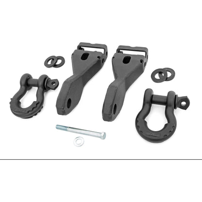 Rough Country W/ Standard D-Ring & Rubber Isolators Tow Hook Brackets I RS170