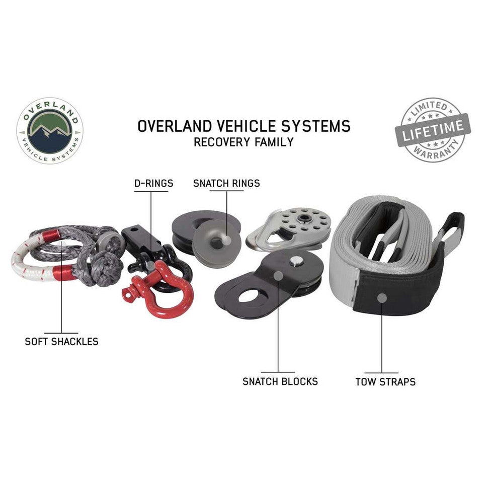 Overland Vehicle Systems Recovery Shackle D-Ring 3/4" 4.75 Ton - Black - 19019901