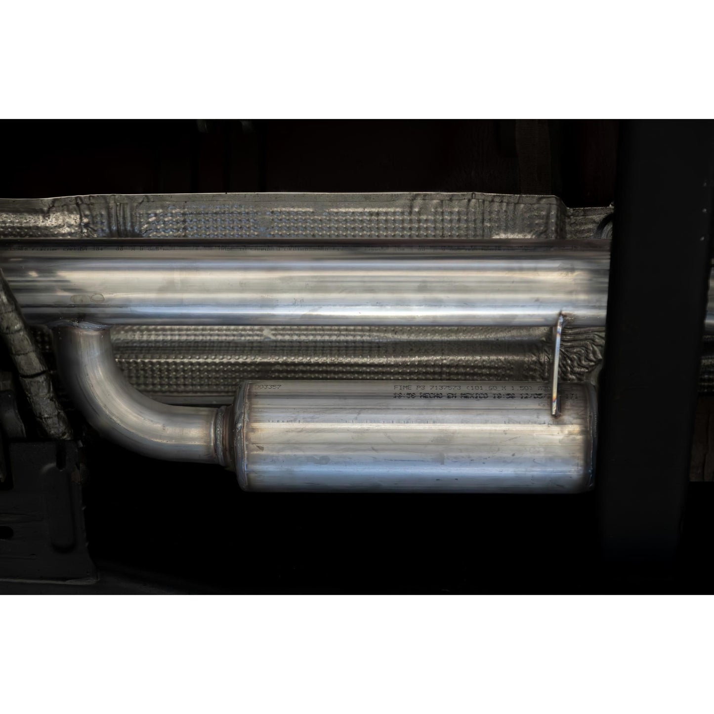 MBRP | 2019-up Silverado/Sierra 1500 2.7L Armor Lite Aluminized Steel 3 Inch Cat-Back, 2.5 Inch Dual Split Rear Exit  | S5021AL
