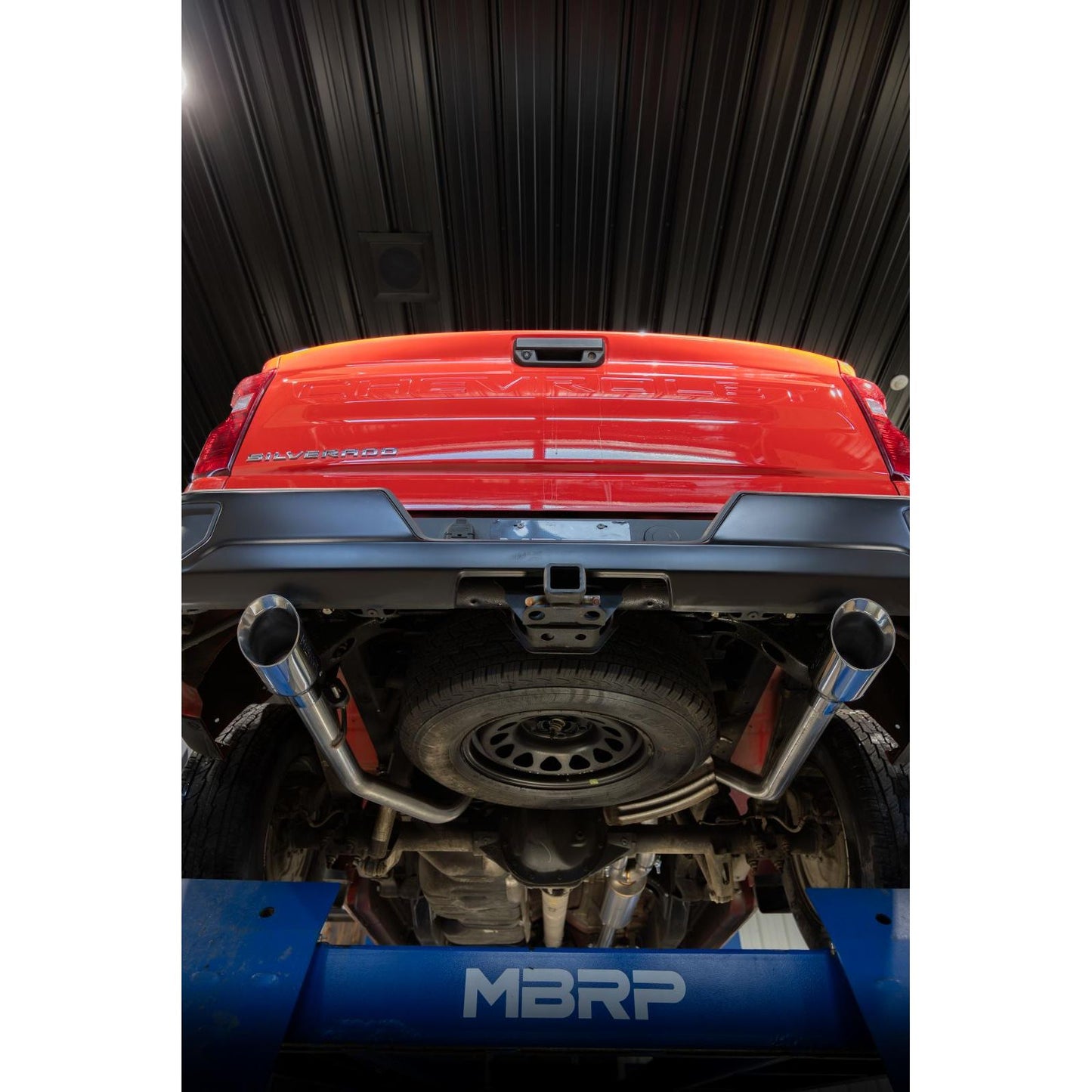 MBRP | 2019-up Silverado/Sierra 1500 2.7L Armor Lite Aluminized Steel 3 Inch Cat-Back, 2.5 Inch Dual Split Rear Exit  | S5021AL