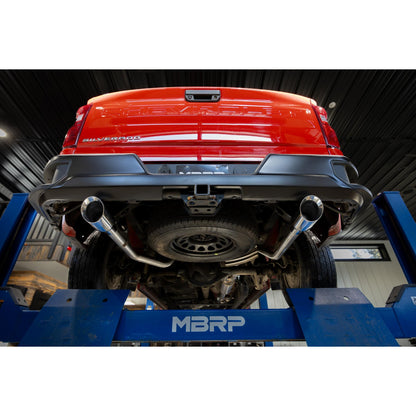 MBRP | 2019-up Silverado/Sierra 1500 2.7L Armor Lite Aluminized Steel 3 Inch Cat-Back, 2.5 Inch Dual Split Rear Exit  | S5021AL