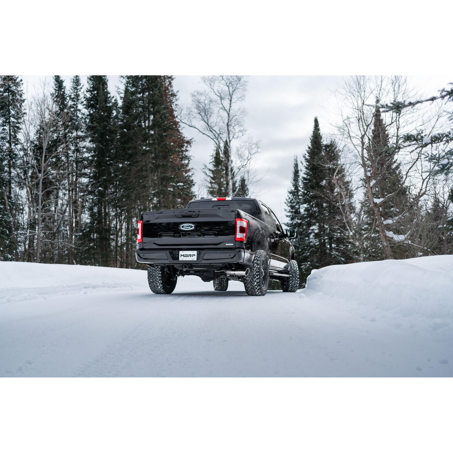 MBRP | 21-Up Ford F-150 4 Inch Cat Back Single Side Race version T409 Stainless Steel Exhaust System  | S5209409