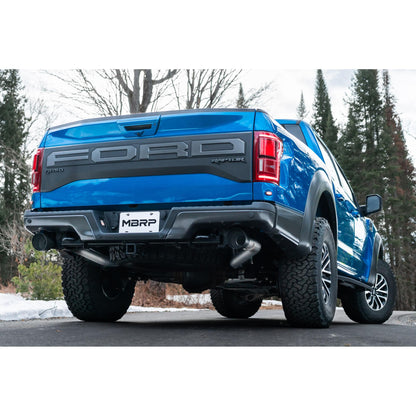 MBRP | 3 Inch Exhaust Resonator Back Dual Rear Exit T409 Stainless Steel For 17-20 Ford F-150 Raptor 3.5L EcoBoost  | S5264409