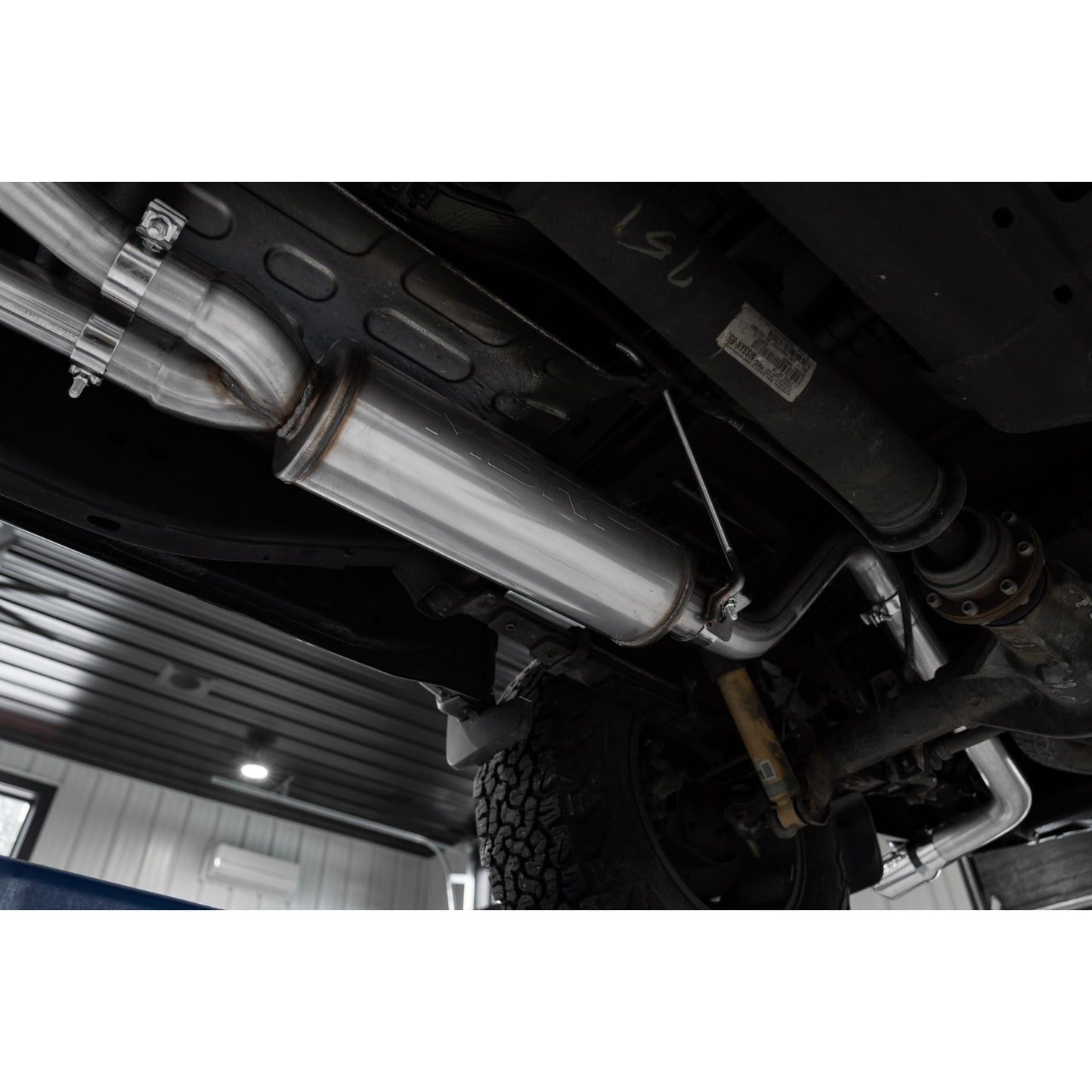 MBRP | 2022-Up Nissan Frontier 3.8L Turn Down Aluminized Steel 2.5 Inch Cat-Back 3 Inch Single High Clearance Rear Exit Armor Lite Series  | S5409AL