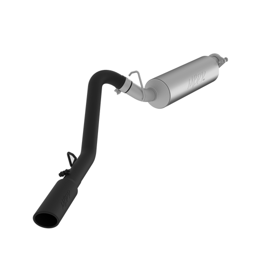 MBRP | Cat Back Exhaust System Single Side Black Aluminized Steel For 00-06 Jeep Wrangler TJ Inline-4 2.5L, Inline-6 4.0L  | S5500BLK