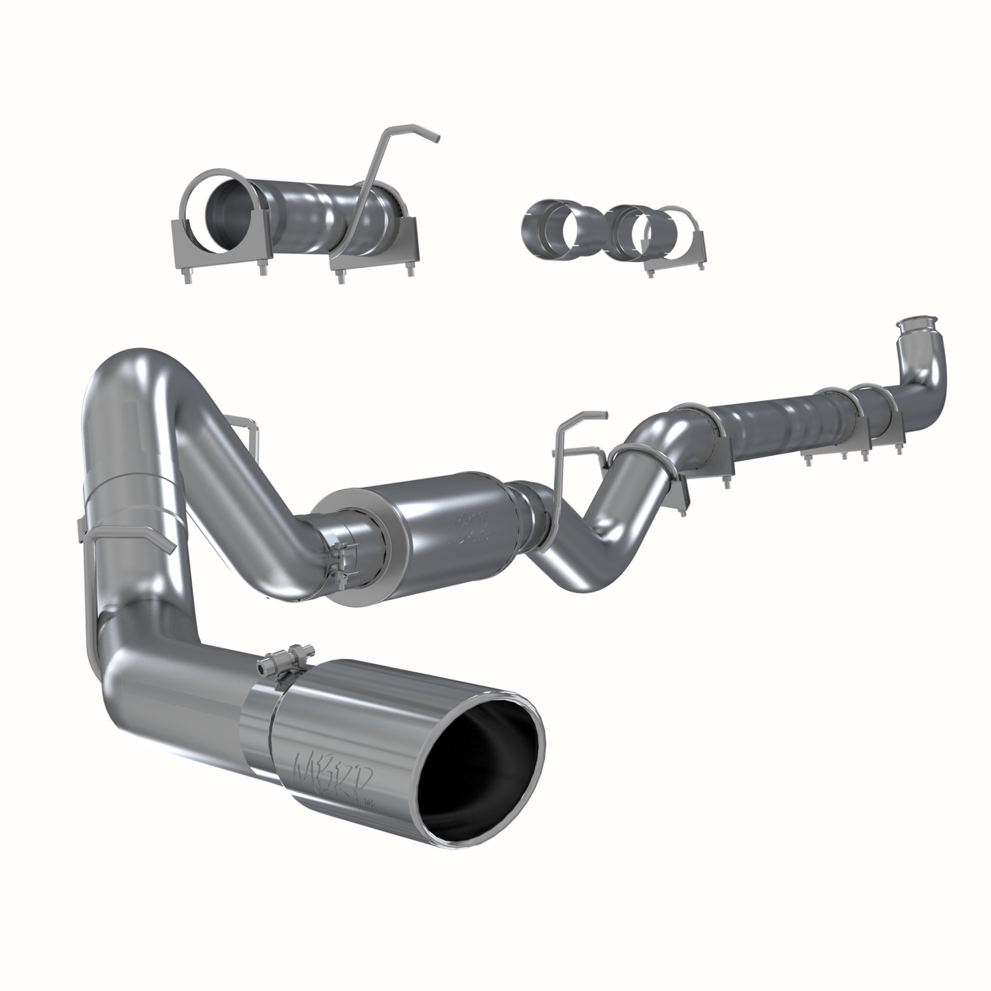 MBRP | 4 Inch Single Side Exhaust Pipe T409 Stainless Steel For 01-07 Silverado/Sierra 2500/3500 Duramax Extended/Crew Cab  | S6004409
