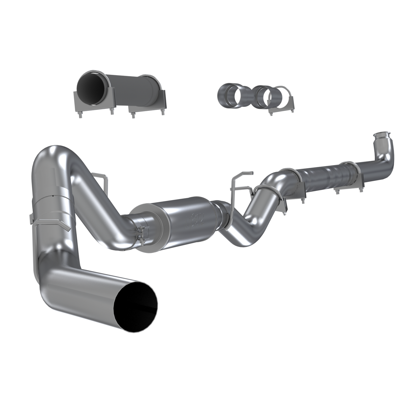 MBRP | 4 Inch Single Side Aluminized Steel No Muffler For 01-07 Silverado/Sierra 2500/3500 Duramax Classic Extended/Crew Cab  | S6004P