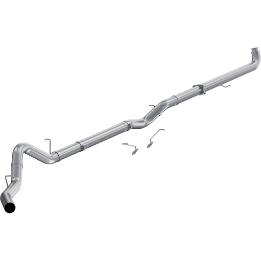 MBRP | 2001-2004 Chevrolet/GMC Silverado/Sierra 2500/3500 6.6L EC/CC 4 Inch Downpipe-Back No Muffler Single Side Exit Aluminized Steel  | S6005PLM