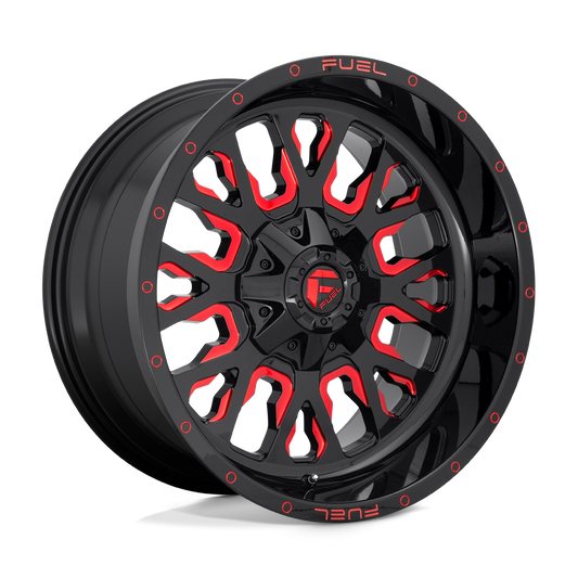 Fuel 1PC D612 STROKE GLOSS BLACK RED TINTED CLEAR