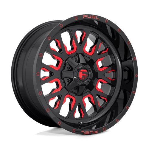 Fuel 1PC D612 STROKE GLOSS BLACK RED TINTED CLEAR