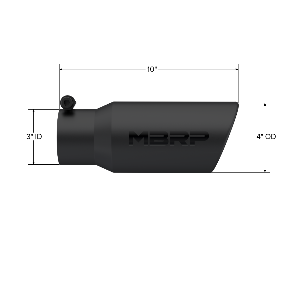 MBRP | Universal 4.5 Angled  Black Series Exhaust Tail Pipe Tip  | T5155BLK