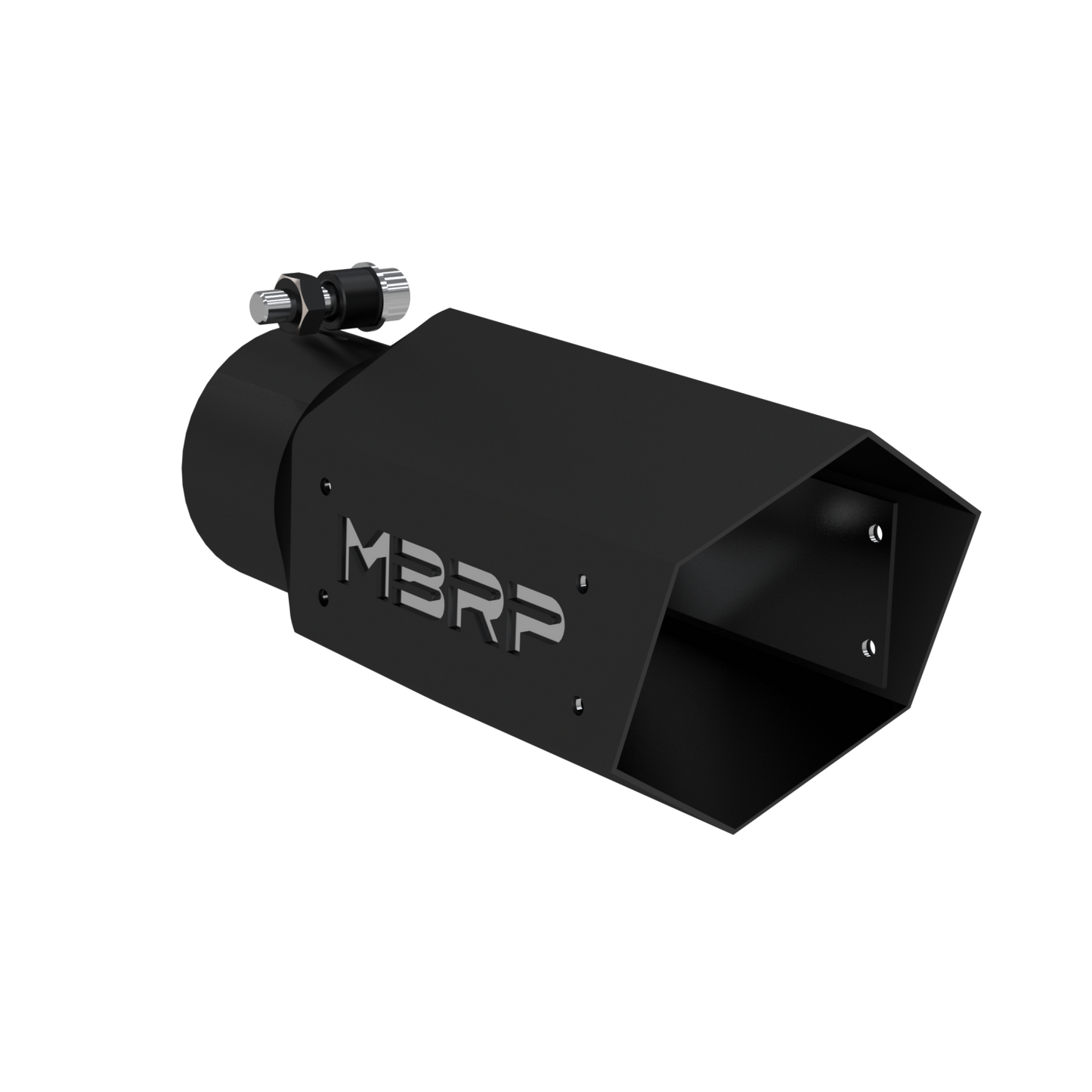 MBRP | Universal 4 Inch Hexagon Shaped 3 Inch ID Inlet 10 Inch Assembled Stainless Hardware  Armor BLK Exhaust Tip  | T5169BLK