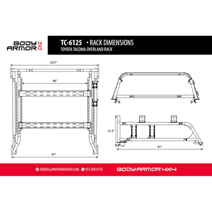 Body Armor 4x4 2005-2023 TOYOTA TACOMA OVERLAND RACK TC-6125