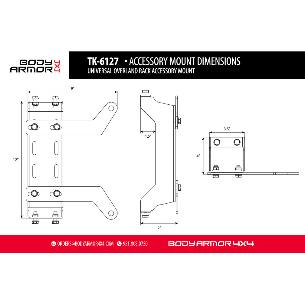 Body Armor 4x4 FULL SIZE UNIVERSAL OVERLAND RACK TK-6125