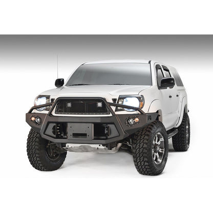 Fab Fours Premium Heavy Duty Winch Front Bumper 2 Stage Black Powder Coated w/Pre-Runner Grill Guard Incl. 1in. D-Ring Mts./Light Cut-Outs w/Hella 90mm Fog Lamps/60mm Turn Signals l TT05-B1552-1