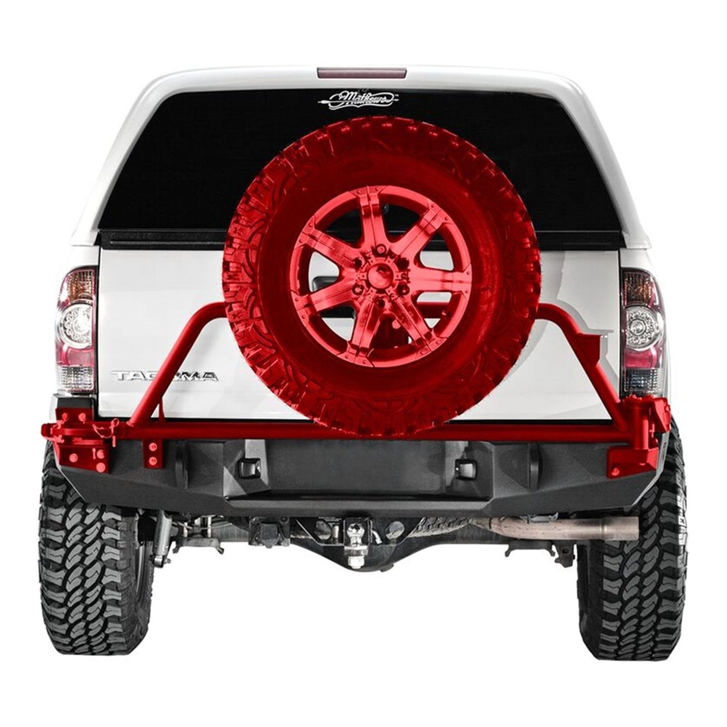 Fab Fours Heavy Duty Rear Bumper 2 Stage Black Powder Coated Incl. 0.75 in. D-Ring Mount l TT05-Y1351-1