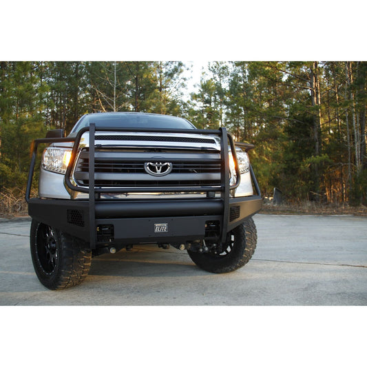 Fab Fours Elite Front Bumper 2 Stage Black Powder Coated w/Full Grill Guard Incl. Light Cut-Outs l TT07-R1860-1