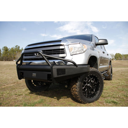 Fab Fours Elite Front Bumper 2 Stage Black Powder Coated w/PreRunner Grill Guard Incl. Light Cut-Outs l TT07-R1862-1