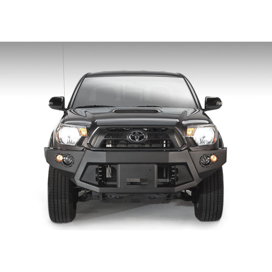 Fab Fours Premium Heavy Duty Winch Front Bumper 2 Stage Black Powder Coated w/o Grill Guard Incl. 1 in. D-Ring Mounts/Light Cut-Outs w/Hella 90mm Fog Lamps And 60mm Turn Signals l TT12-B1651-1