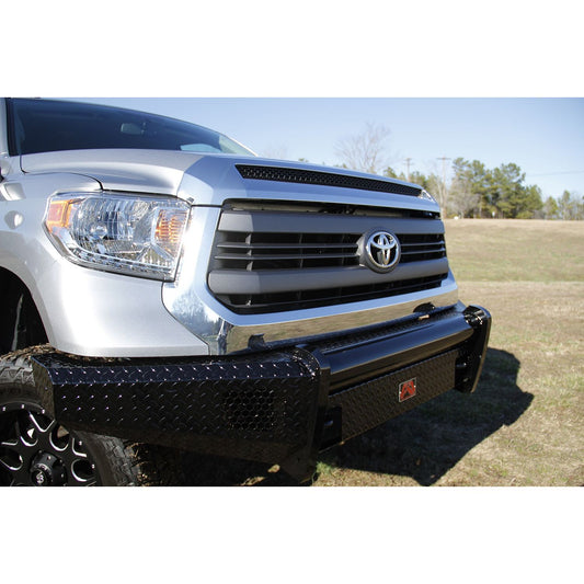 Fab Fours Black Steel Front Bumper 2 Stage Black Powder Coated w/o Grill Guard w/Tow Hooks l TT14-K2861-1