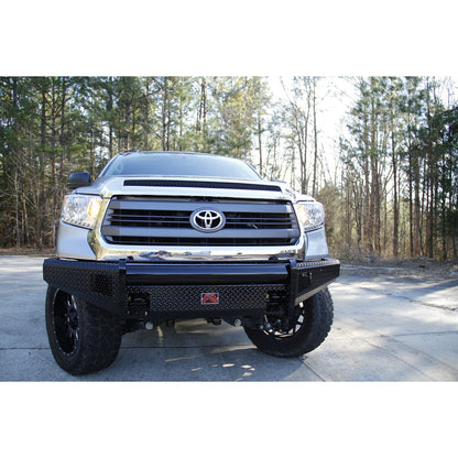 Fab Fours Black Steel Front Bumper 2 Stage Black Powder Coated w/o Grill Guard w/Tow Hooks l TT14-K2861-1
