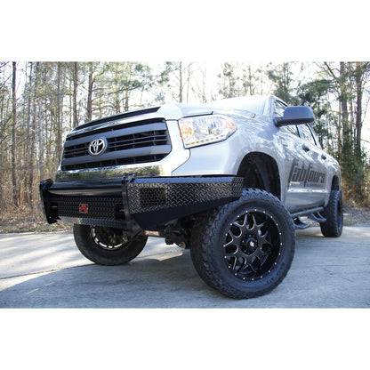 Fab Fours Black Steel Front Bumper 2 Stage Black Powder Coated w/o Grill Guard w/Tow Hooks l TT14-K2861-1