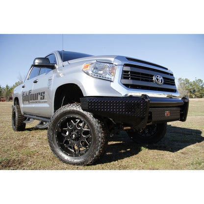 Fab Fours Black Steel Front Bumper 2 Stage Black Powder Coated w/o Grill Guard w/Tow Hooks l TT14-K2861-1