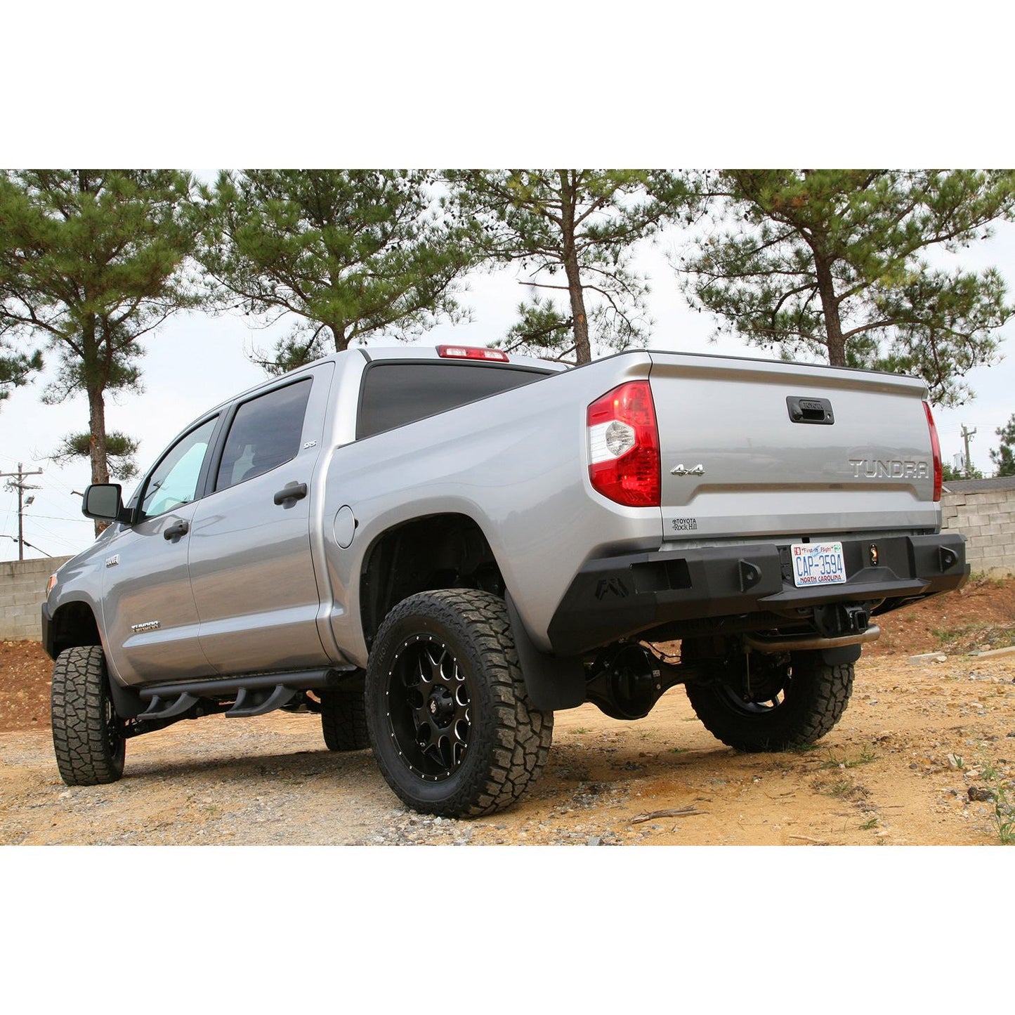Fab Fours Heavy Duty Rear Bumper 2 Stage Black Powder Coated Incl. 0.75 in. D-Ring Mount l TT14-W2850-1