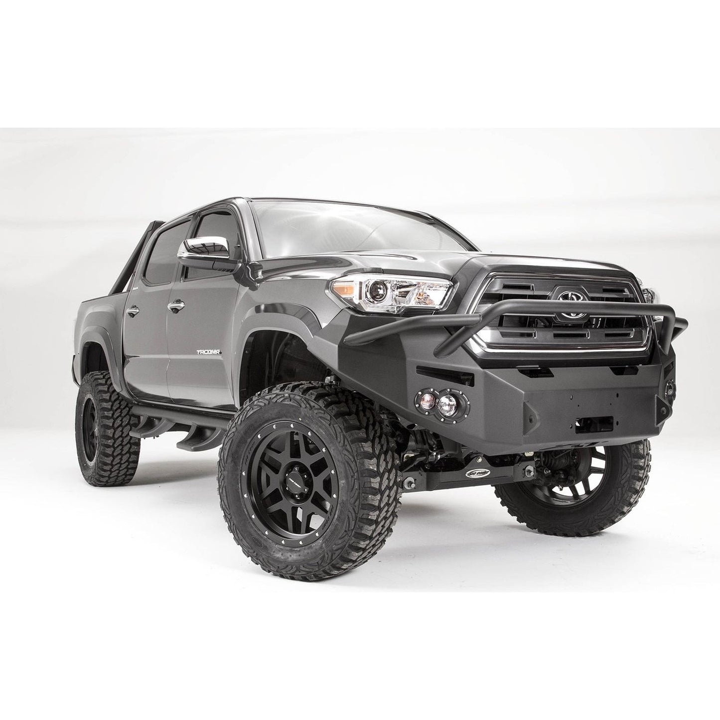 Fab Fours Premium Winch Front Bumper 2 Stage Black Powder Coated w/PreRunner Grill Guard l TT16-B3652-1
