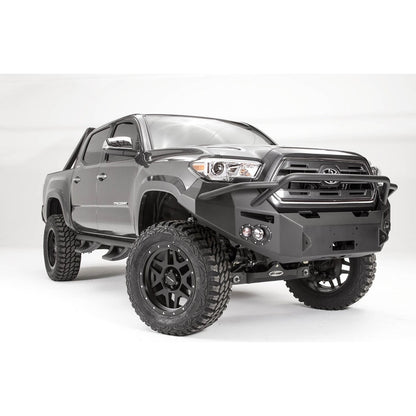 Fab Fours Premium Winch Front Bumper 2 Stage Black Powder Coated w/PreRunner Grill Guard l TT16-B3652-1