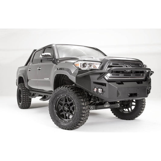 Fab Fours Premium Winch Front Bumper 2 Stage Black Powder Coated w/PreRunner Grill Guard l TT16-B3652-1