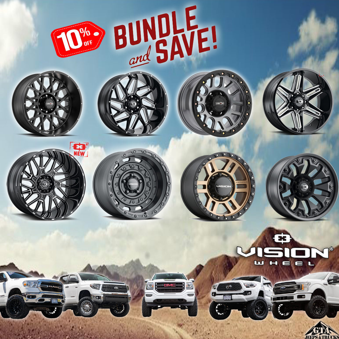 TRUCK WHEEL & TIRE PACKAGE **VISION WHEELS** (Build Your Set) TRUCKVISION 6X139/135 PKG-1