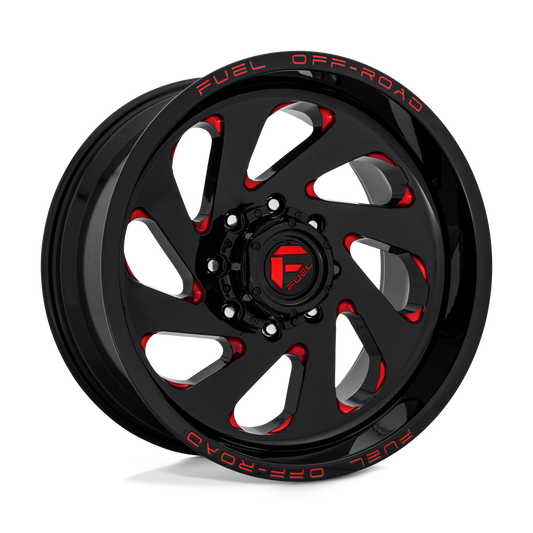 Fuel 1PC D638 VORTEX GLOSS BLACK RED TINTED CLEAR