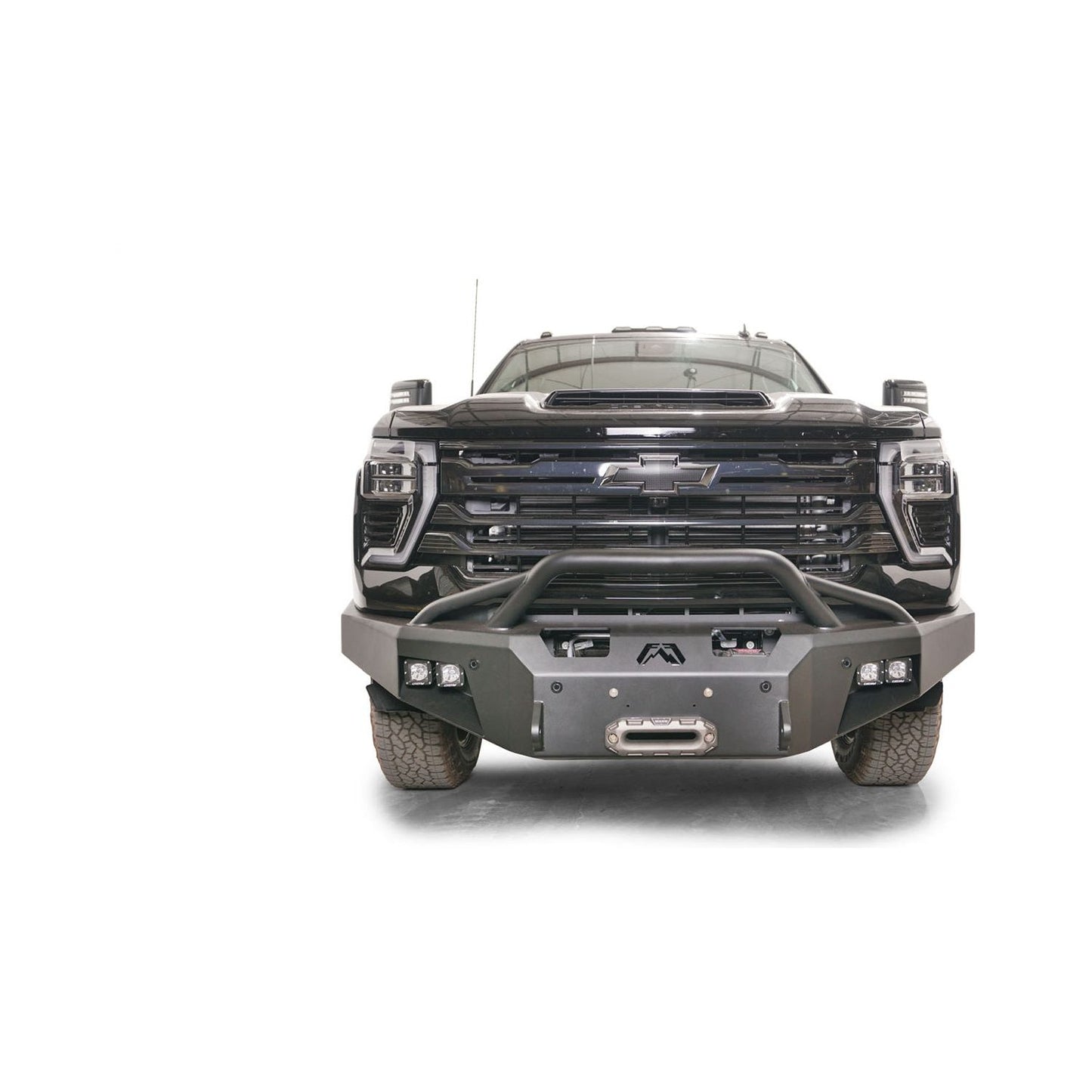 Fab Fours Premium Winch Front Bumper 2 Stage Black Powder Coated w/Pre-Runner Guard l CH24-A6152-1