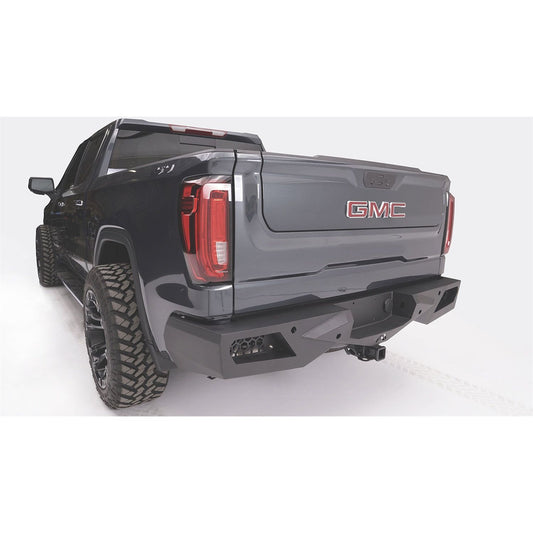 Fab Fours Vengeance Rear Bumper 2 Stage Black Powder Coated w/Blind Spot Monitor Mount w/Sensors l GS23-E5852-1
