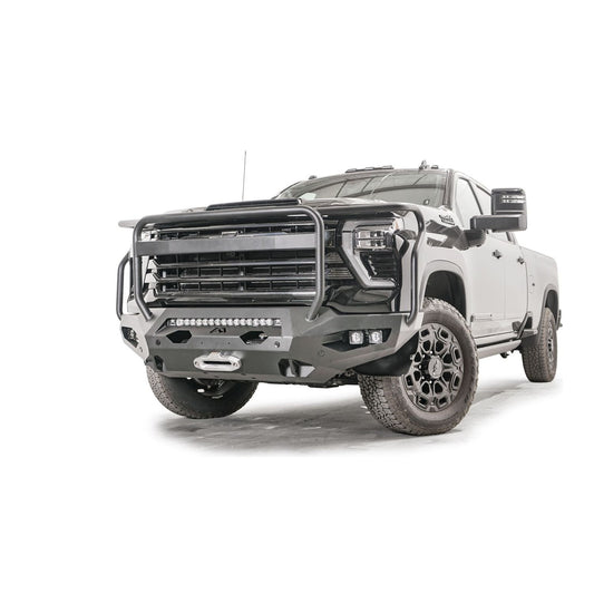 Fab Fours Matrix Front Bumper 2 Stage Black Powder Coated w/Full Guard l CH24-X6150-1