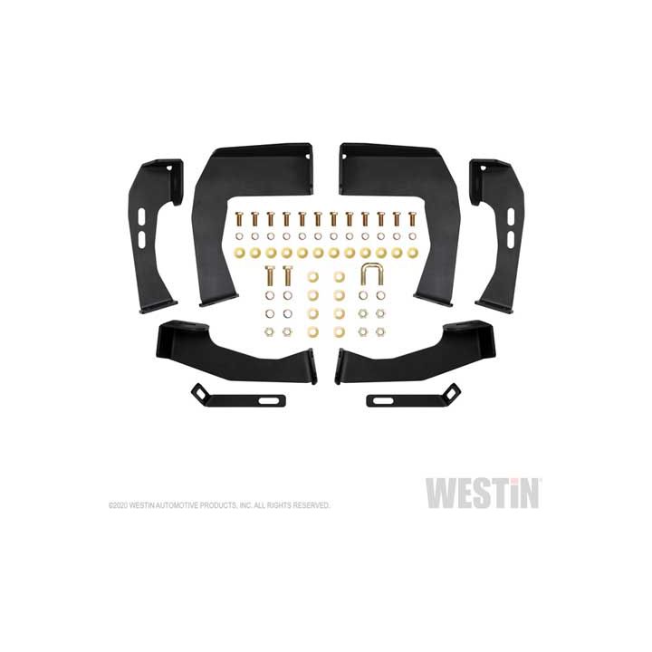 Westin Nerf Bar - HDX - With Drop Down Steps - 3" Square Straight - Powder Coated 56-116852