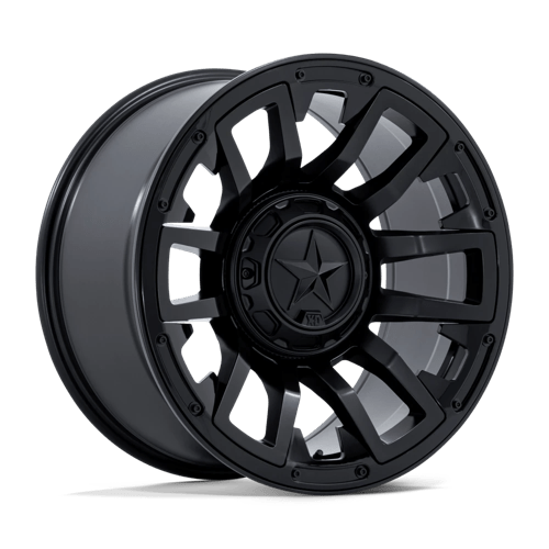 XD XD872 COLOSSUS Matte Black wheel showcasing a bold split 6-spoke design and deep concave profile for off-road performance.
