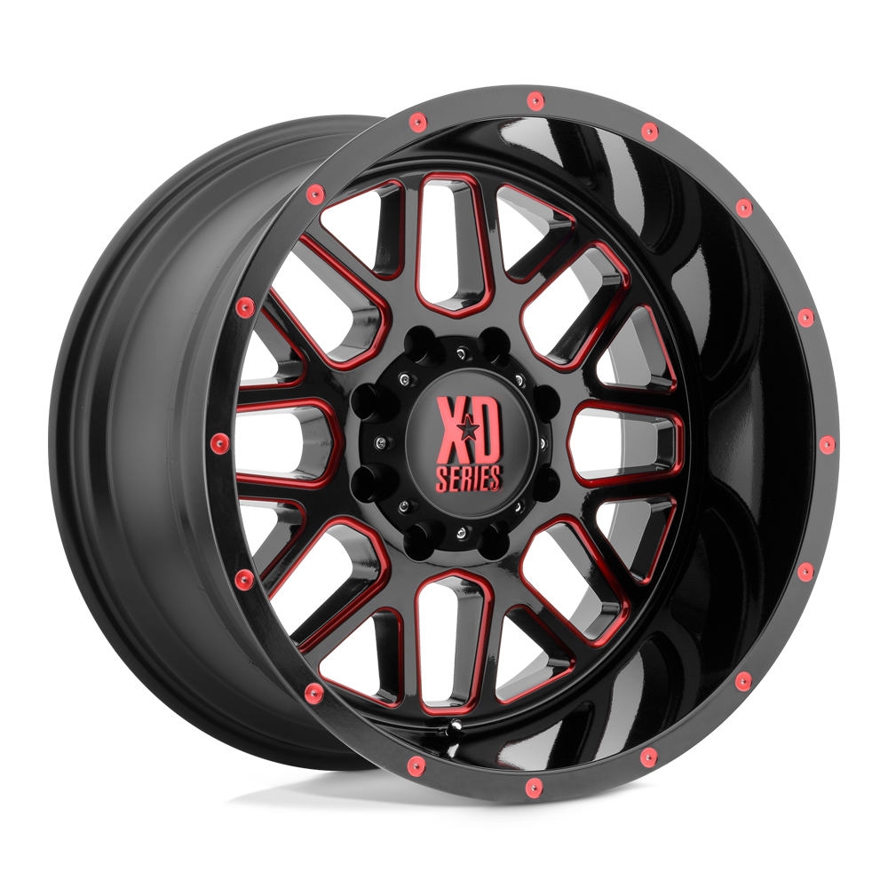 XD XD820 GRENADE SATIN  BLACK MILLED WITH RED CLEAR COAT
