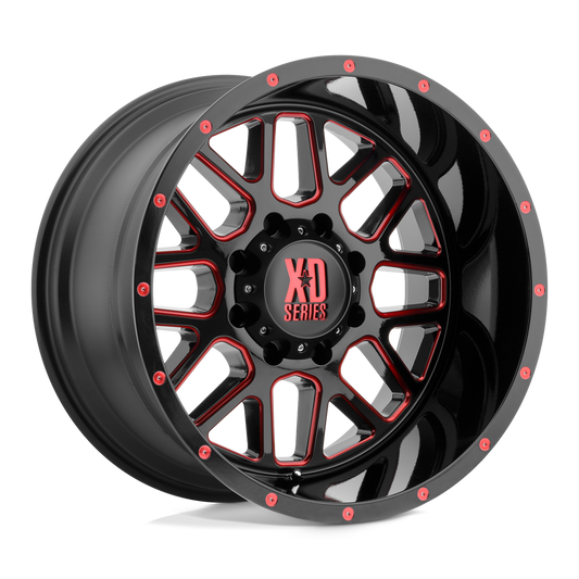 XD XD820 GRENADE SATIN  BLACK MILLED WITH RED CLEAR COAT