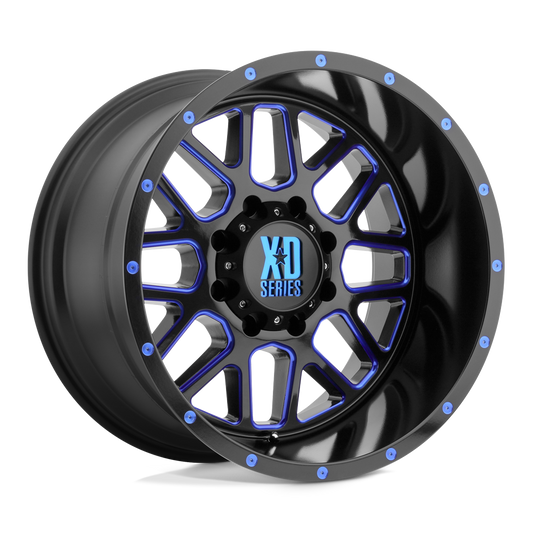 XD XD820 GRENADE SATIN  BLACK MILLED WITH BLUE CLEAR COAT