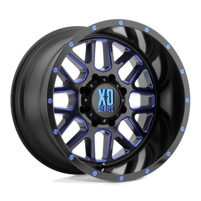 XD XD820 GRENADE SATIN  BLACK MILLED WITH BLUE CLEAR COAT